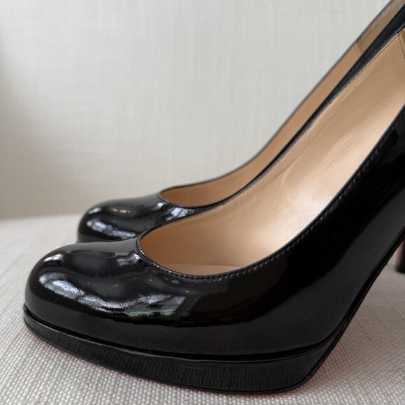Christian Louboutin New Simple 120 Black Patent Leather Heels - Picture 5 of 15